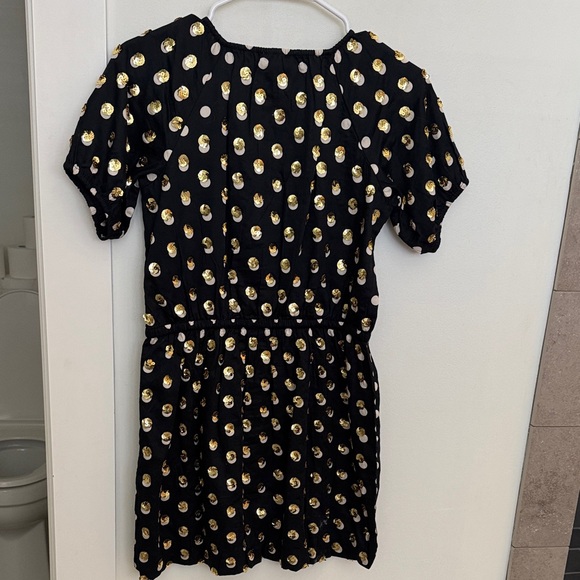 J. Crew Kids Dress in Black with Gold Polka Dots - Picture 4 of 4